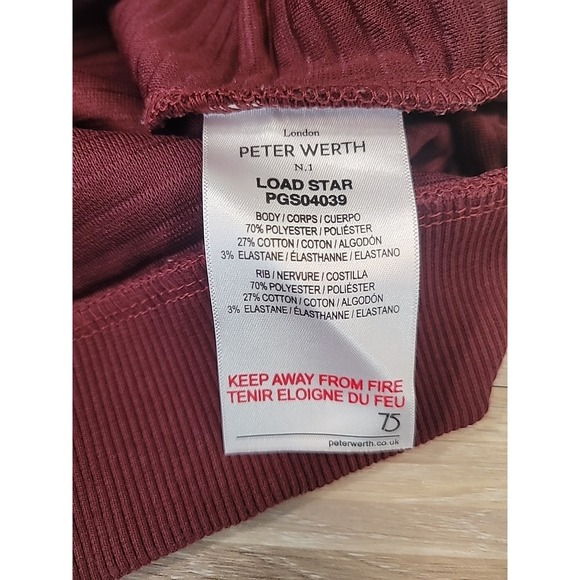 Peter Werth N.1 Sweater Ribbed Cotton Blend Burgundy Long Sleeve Men's Medium - Picture 10 of 12